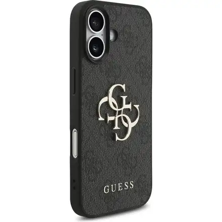 Guess PU 4G Metal Logo Strap kryt iPhone 17 černý