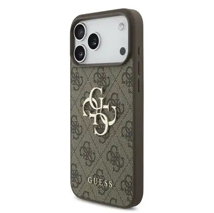 Guess PU 4G Metal Logo kryt iPhone 18 Pro Max hnědá