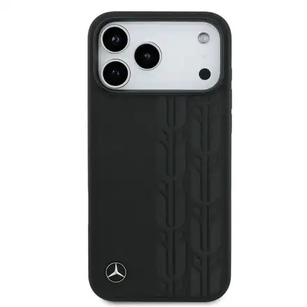 Mercedes Leather Laurel Leaves MagSafe Zadní Kryt pro iPhone 17 Pro Max černý