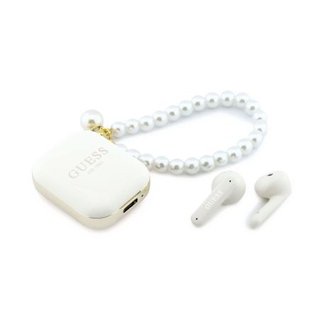 Guess Pearl Strap TWS Bezdrátová Sluchátka bílá