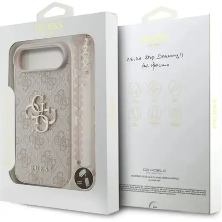 Guess PU 4G Metal Logo Strap kryt iPhone Air růžový