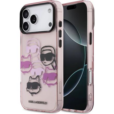 Karl Lagerfeld IML Multi K&CH Heads kryt iPhone 17 Pro Max růžový