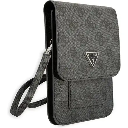 Guess PU Saffiano Triangle Logo Taška na Telefon černá