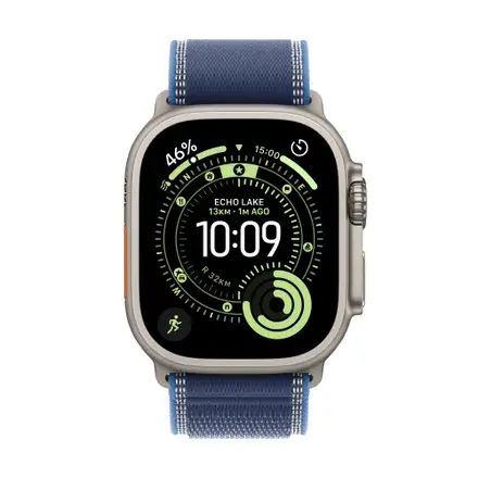 Apple Watch Ultra 3 GPS + Cellular 49mm Přírodní titan s modrým/jasně modrým trailovým tahem - M/L