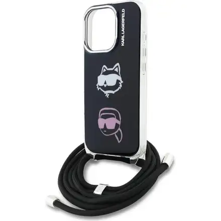 Karl Lagerfeld IML Crossbody K&CH Heads kryt iPhone 16 Pro černý