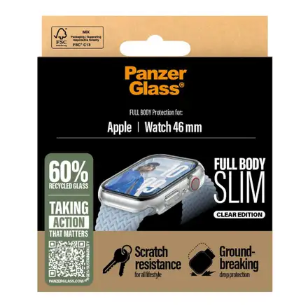 PanzerGlass ochranné sko Snappie Full Body Slim pro Apple Watch 10/11 46mm-Clear