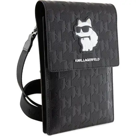 Karl Lagerfeld Saffiano Monogram Choupette NFT Brašna na Telefon černá