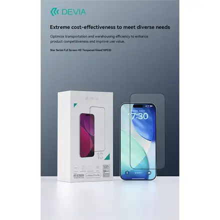 Devia ochranné sklo Star Series pro iPhone 17 Pro (10pcs)- Black Frame