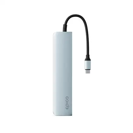 iStores by Epico 6in1 Hliníkový Hub 8K s USB-C konektorem - Blankytně modrá
