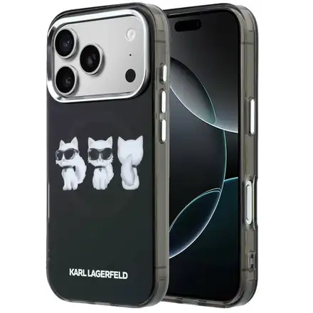 Karl Lagerfeld IML Choupette Trio Watercolor MagSafe kryt iPhone 17 Pro Max černý
