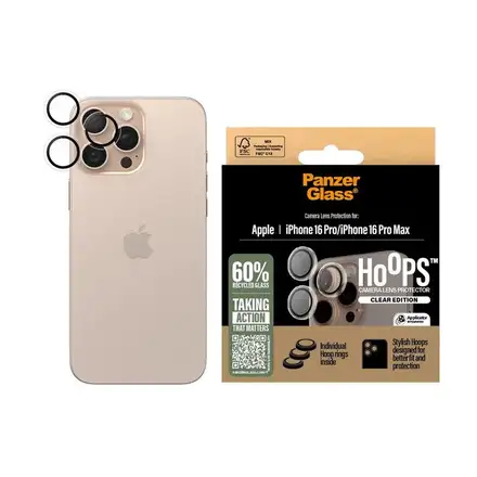 PanzerGlass ochranné sklo Hoops pro iPhone 16 Pro/16 Pro Max-Clear
