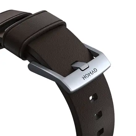 Nomad kožený řemínek pro Apple Watch 49mm/46mm/45mm/44 mm - Active Pro Brown/Silver Hardware