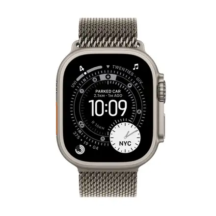 Apple Watch Ultra 3 GPS + Cellular 49mm Přírodní titan s přírodně titanovým milánským tahem - Střední