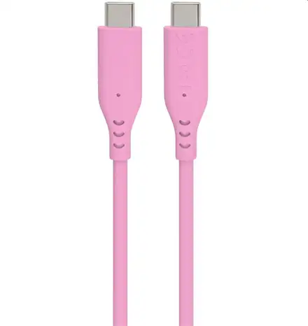 PremiumCord Silikonový kabel USB-C 60W 480Mbps růžový extra měkký a robustní kabel délky 1,5m