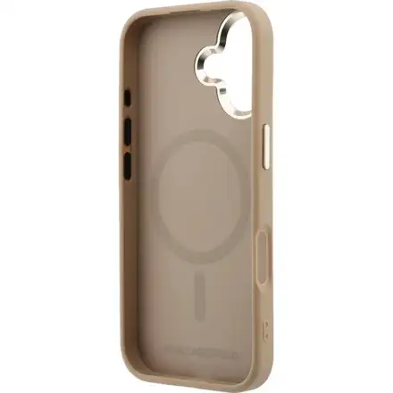 Karl Lagerfeld PU Perforated Gold Dots MagSafe kryt iPhone 17 béžový