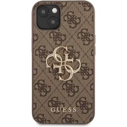 Guess PU 4G Metal Logo kryt iPhone 13 hnědý