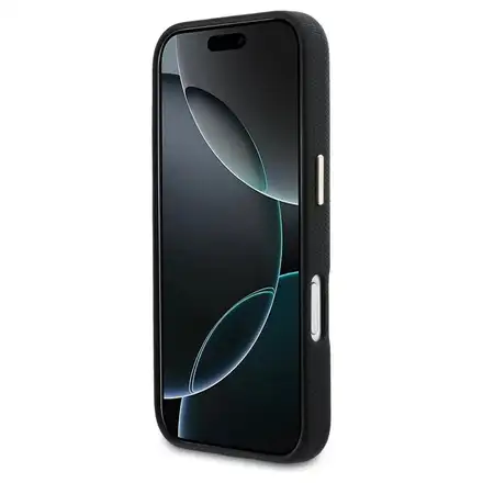 Guess PU Resin Logo kryt iPhone 17 Pro černý