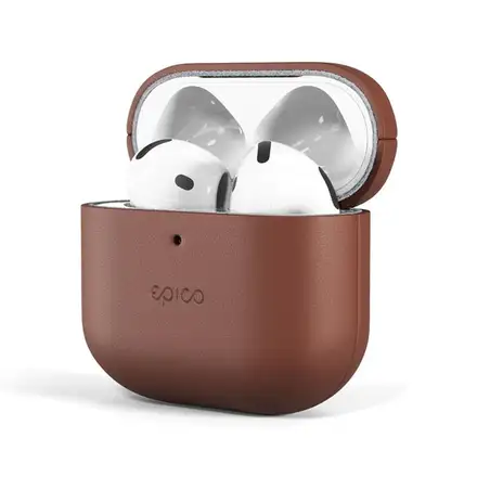Epico Leather Case Airpods 4/4 (ANC) - hnědá