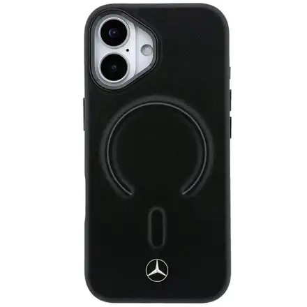 Mercedes PU Leather 3D MagSafe Zadní Kryt pro iPhone 17 černý