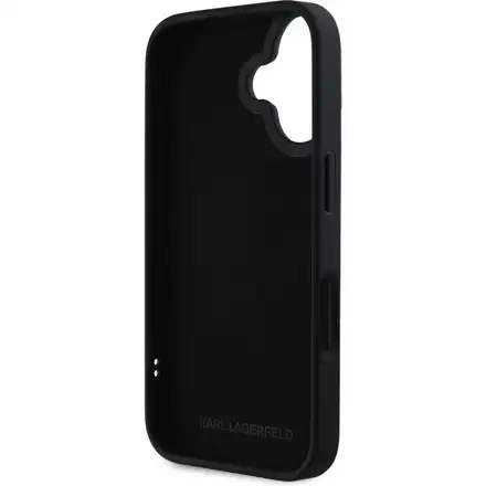 Karl Lagerfeld 3D Rubber Double Heads kryt iPhone 16 černý