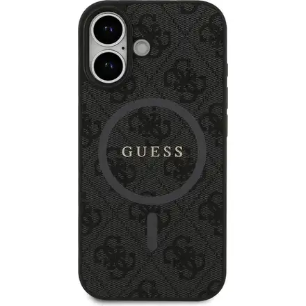 Guess PU Leather 4G Colored Ring MagSafe kryt iPhone 17 černý