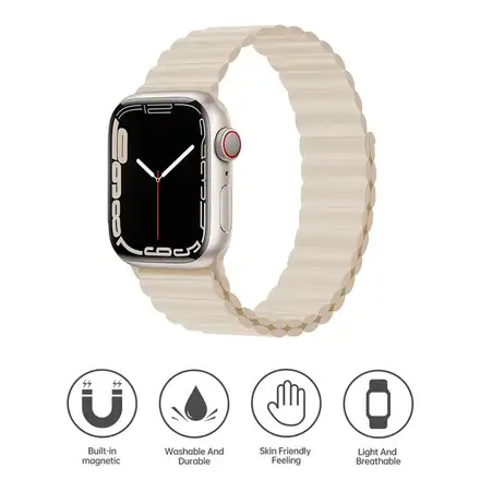 Devia řemínek Deluxe Series Sport3 Silicone Magnet Band 44/45/46mm - Starlight