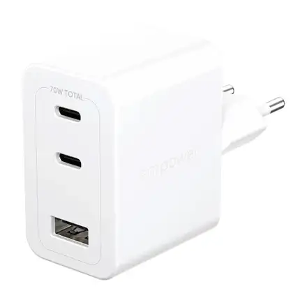 PanzerGlass EMPOWER Grand Prix Dual USB-C/USB-A GaN 70W - White