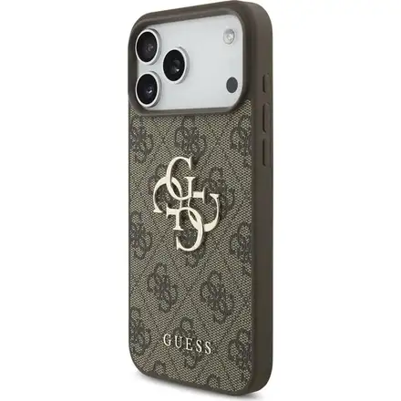 Guess PU 4G Metal Logo kryt iPhone 17 Pro hnědý