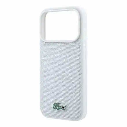 Lacoste PVC Iconic Petit Pique Metal MagSafe kryt iPhone 18 Pro šedý