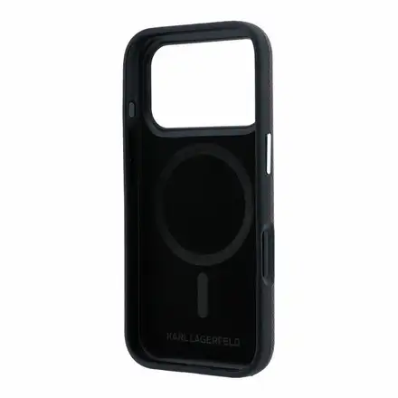 Karl Lagerfeld PU Grained Semi Wrap K&CH Heads Magsafe kryt iPhone 18 Pro Max tmavě červená