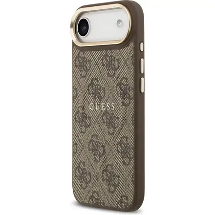 Guess PU Leather 4G Gold Frame MagSafe kryt iPhone Air hnědý