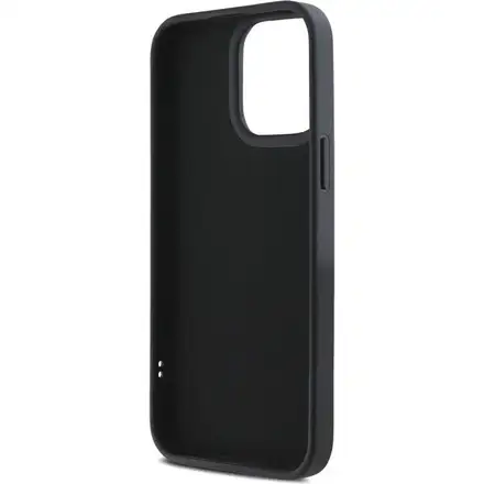 Karl Lagerfeld 3D Rubber Glitter Logo kryt iPhone 15 Max Pro černý