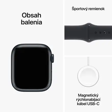 Apple Watch Series 9 GPS 45mm Temně inkoustový hliník *Třída A*