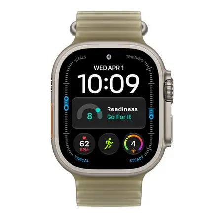 Apple Watch 49mm Translucent Kelp Ocean Band-Natural Titanium Finish