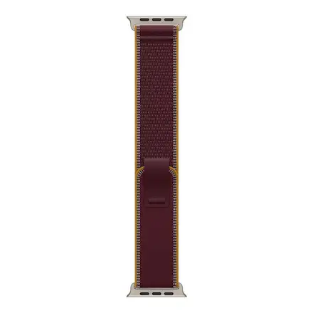 Apple Watch 49mm Burgundy Trail Loop-M/L-Natural Titanium Finish