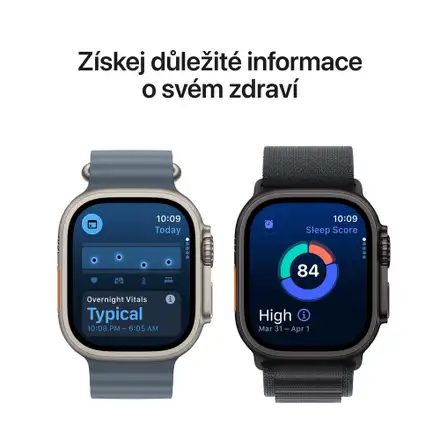 Apple Watch Ultra 3 GPS + Cellular 49mm Černý titan s černým titanovým milánským tahem - Střední