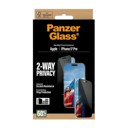 PanzerGlass ochranné sklo UWF 2-Way Privacy pro iPhone 17 Pro-Black Frame