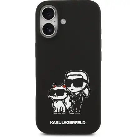 Karl Lagerfeld Liquid Silicone K&CH Sketch MagSafe kryt iPhone 17 černý