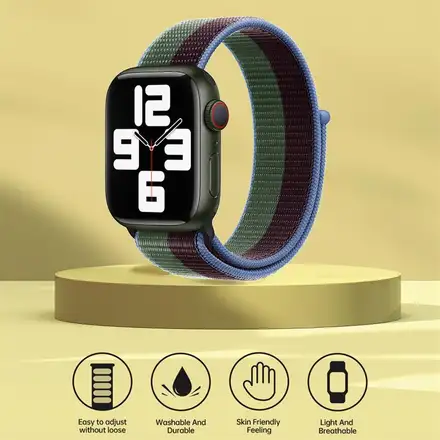 Devia řemínek Nylon Braided Two-Tone Loop pro Apple Watch 40/41/42mm - Eucalyptus Green