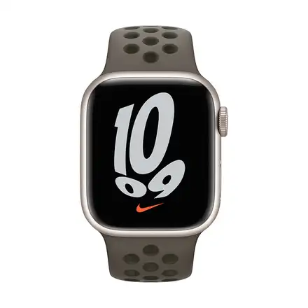 Apple Watch 41mm Midnight Olive Gray/Cargo Khaki Nike Sport Band-Regular