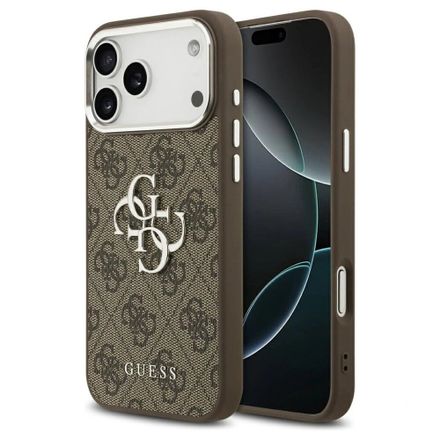 Guess PU 4G Metal Logo kryt iPhone 17 Pro Max hnědý