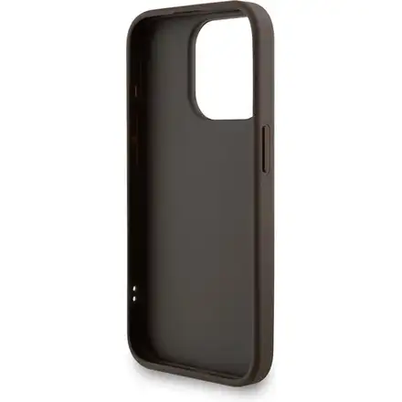 Guess PU 4G Metal Logo Strap kryt iPhone 15 Pro Max hnědý