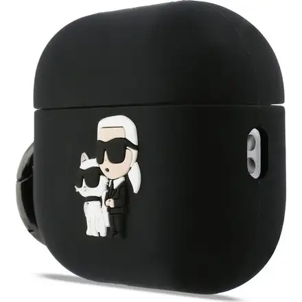 Karl Lagerfeld 3D Logo NFT Karl and Choupette Silikonové Pouzdro pro AirPods 3 Pro černé