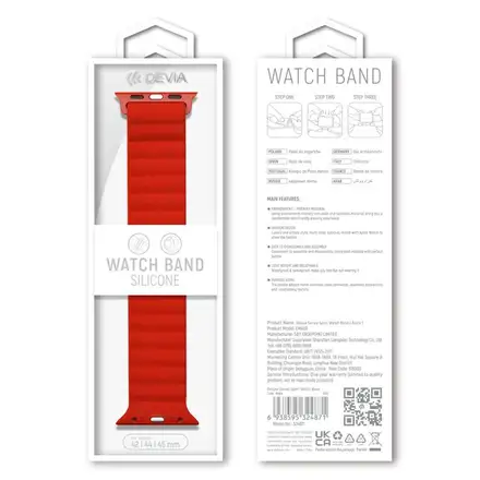 Devia řemínek Deluxe Series Sport3 Silicone Magnet Band 40/41/42mm - Red