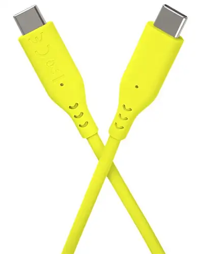 PremiumCord Silikonový kabel USB-C 60W 480Mbps žlutý extra měkký a robustní kabel délky 1,5m