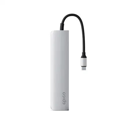 Epico Type-C Aluminium Hub 8K 6v1-Stříbrná