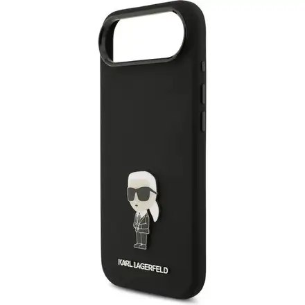 Karl Lagerfeld Liquid Silicone Metal Ikonik kryt iPhone Air černý