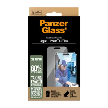 PanzerGlass ochranné sklo UWF Classic Fit pro iPhone 16 Pro-Clear