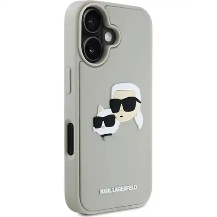 Karl Lagerfeld 3D Rubber Double Heads kryt iPhone 16 béžový