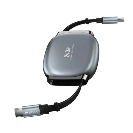 Devia kabel Pro 2 USB-C to USB-C Strechable Cable 1m 240W - Gray